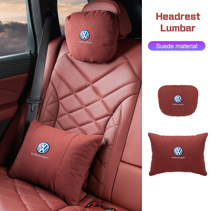 DOG1 Car Neck Pillow Seat Headrest Lumbar Support Pillow Spine Protect For Volkswagen VW ID3 ID4 Golf 6 7 8 Polo CC Passat B6 Tiguan