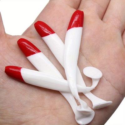 20 шт./набор силиконовых карповых окуней с красной головой и белым телом 5,5/6,3/7/9/12 см, червячных мягких приманок для ловли рыбы, приманок для рыбалки, мягких приманок