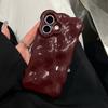Чехол с глянцевым волнистым узором цвета красного вина для iPhone 16 Pro Max 15 13 14 12 11 16 Plus, противоударный чехол из ТПУ