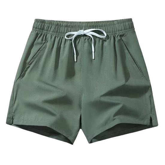Мужские летние шорты с эластичной талией, регулируемые спортивные шорты на шнурке с карманами, однотонные широкие шорты