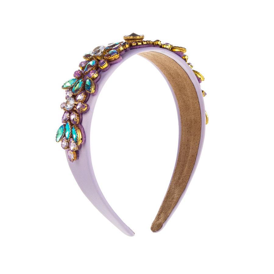 Женская тяжелая промышленность, полный кристалл, винтажная повязка на голову с широкими краями в стиле барокко, инкрустированная высококачественная женская повязка для волос