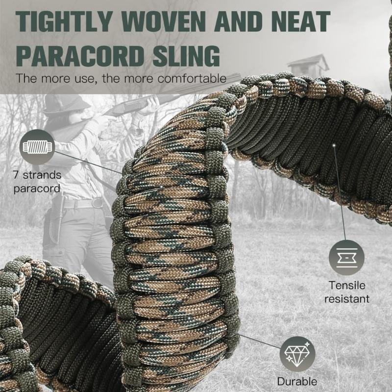 Двухточечный ремень из паракорда с вертлюгами, регулируемый, нейлоновый, тактический, для винтовки