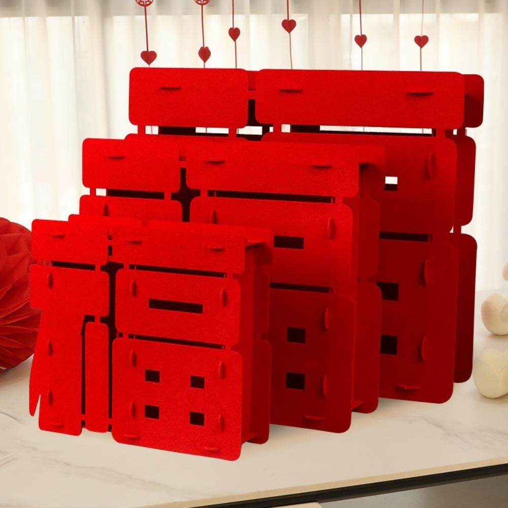 Войлок Весенний Фестиваль Фу Персонаж Орнамент DIY Сцена Макет Украшения Свадьба