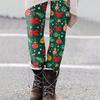 Women's Casual Outdoor Christmas Pattern Slim Fitting Elastic Yoga Pants Cropped Pants