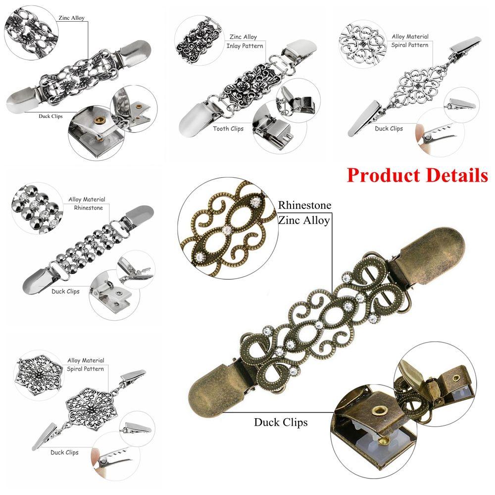 Шарм Подарок Новый Воротник Рубашки Зимний Свитер Блузка Зажим для Шали Брошь Зажим-Утка Застежки Зажим для Кардигана