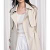 Chunxin Classic Casual Style Simple Adjustable Waist Thin Long Trench Coat Women