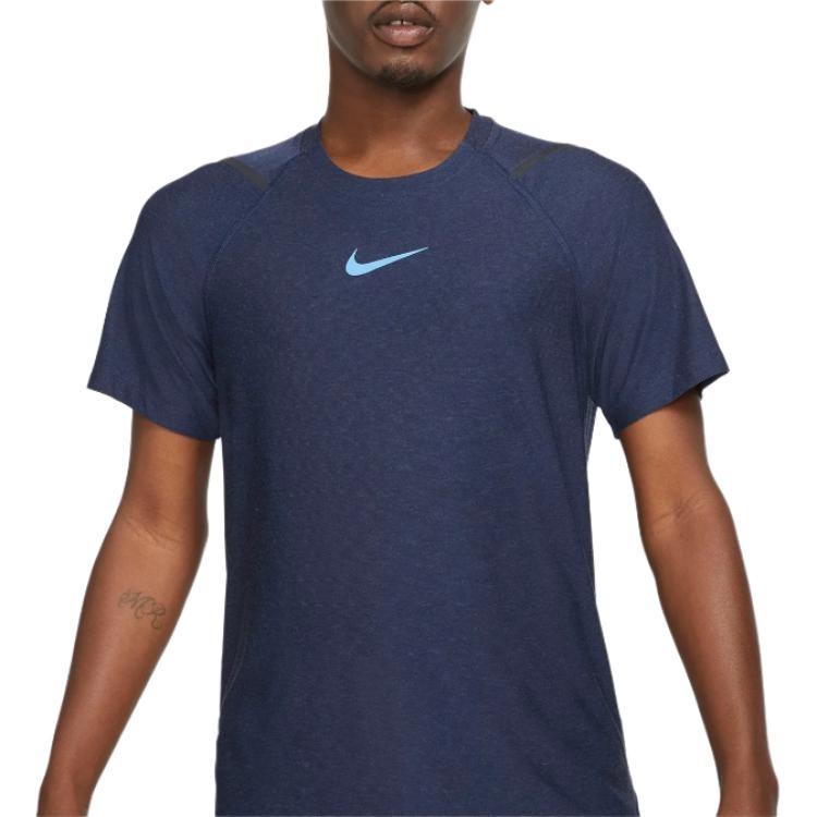 Men's Nike Athleisure Casual Sports Breathable Round Neck Short Sleeve Navy Blue T-Shirt CU4990-451