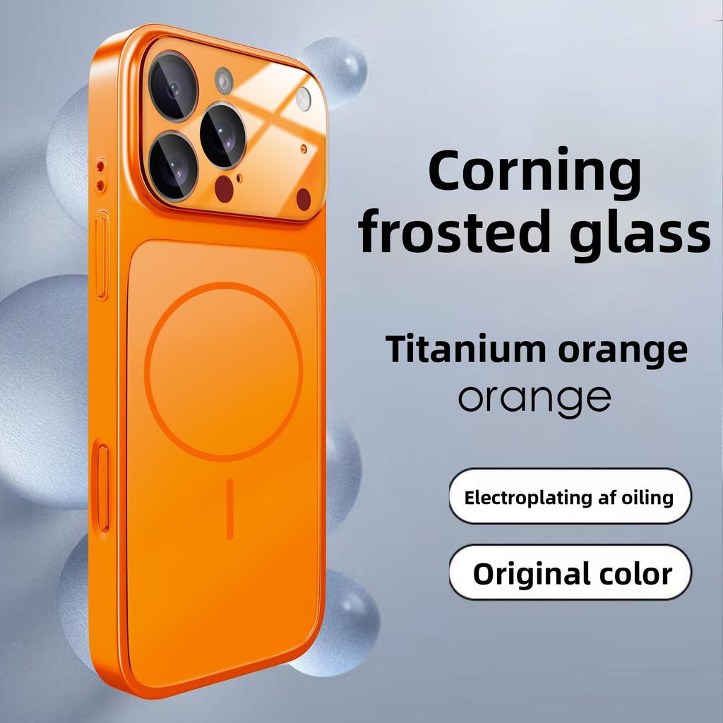 Оригинальный Стеклянный Нано-Броня Чехол Для Телефона Для Для Iphone17 16 15 14 13 Pro Max 17Pro Air Магнитный Для Magsafe Беспроводная Зарядка Чехол Funda