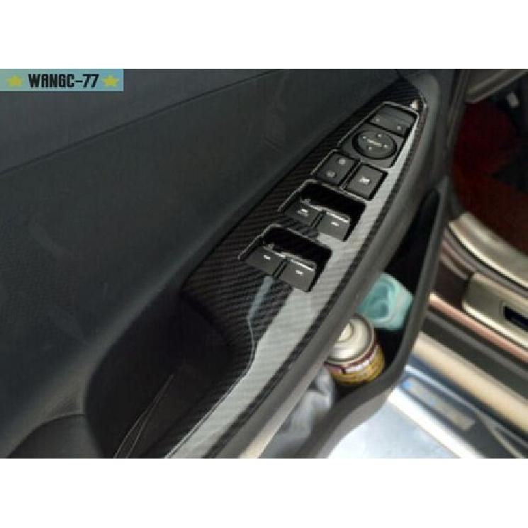 ABS Carbon Interior Door Window Lift Cover Trim Fit For Hyundai Tucson 2016-