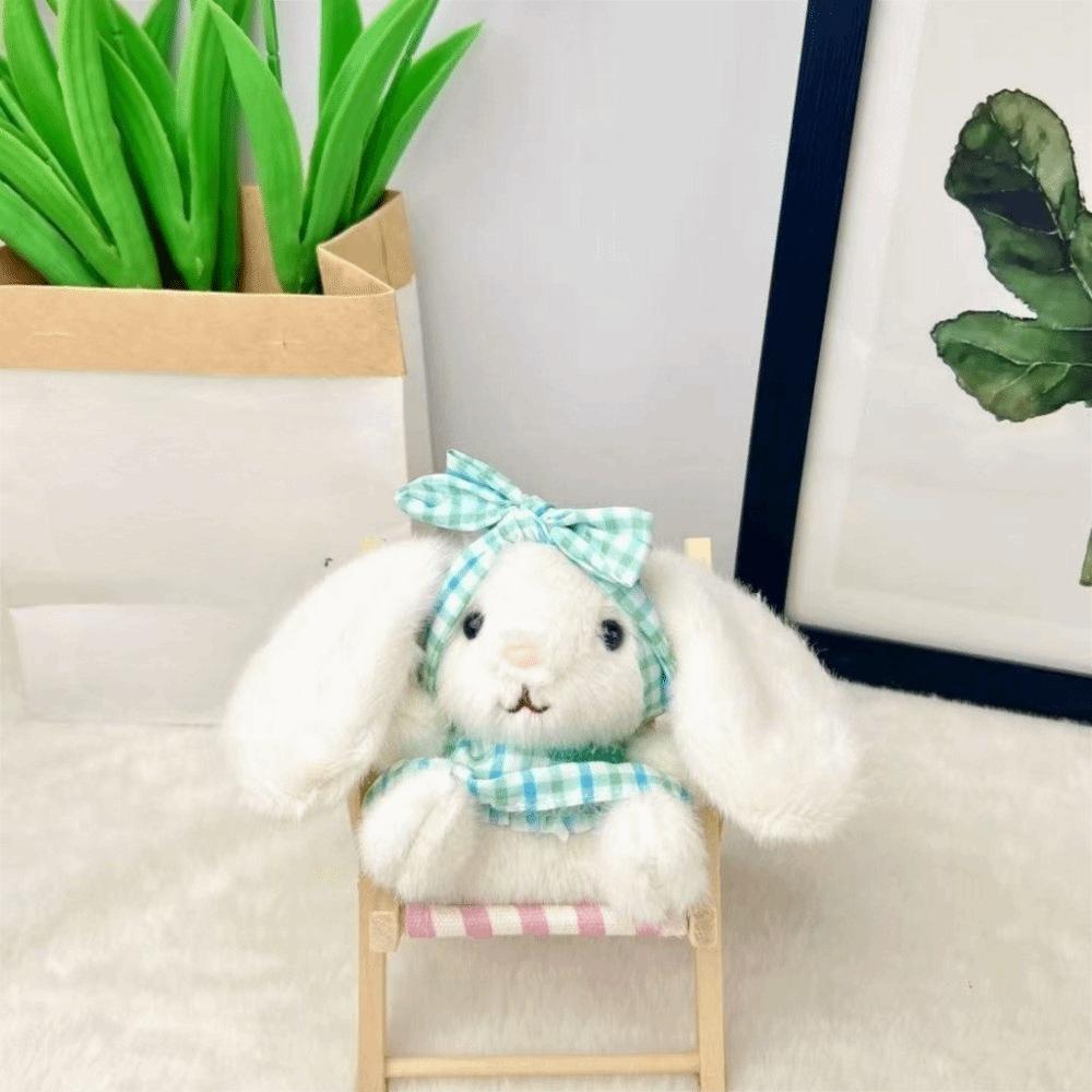 Bow Easter Stuffed Bunny Keychain Creative Rabbit Pendant Bag Charm Plush Toy Key Ring Companion