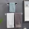 Wall-Mounted Punch-Free Bathroom Towel Rack with Hooks