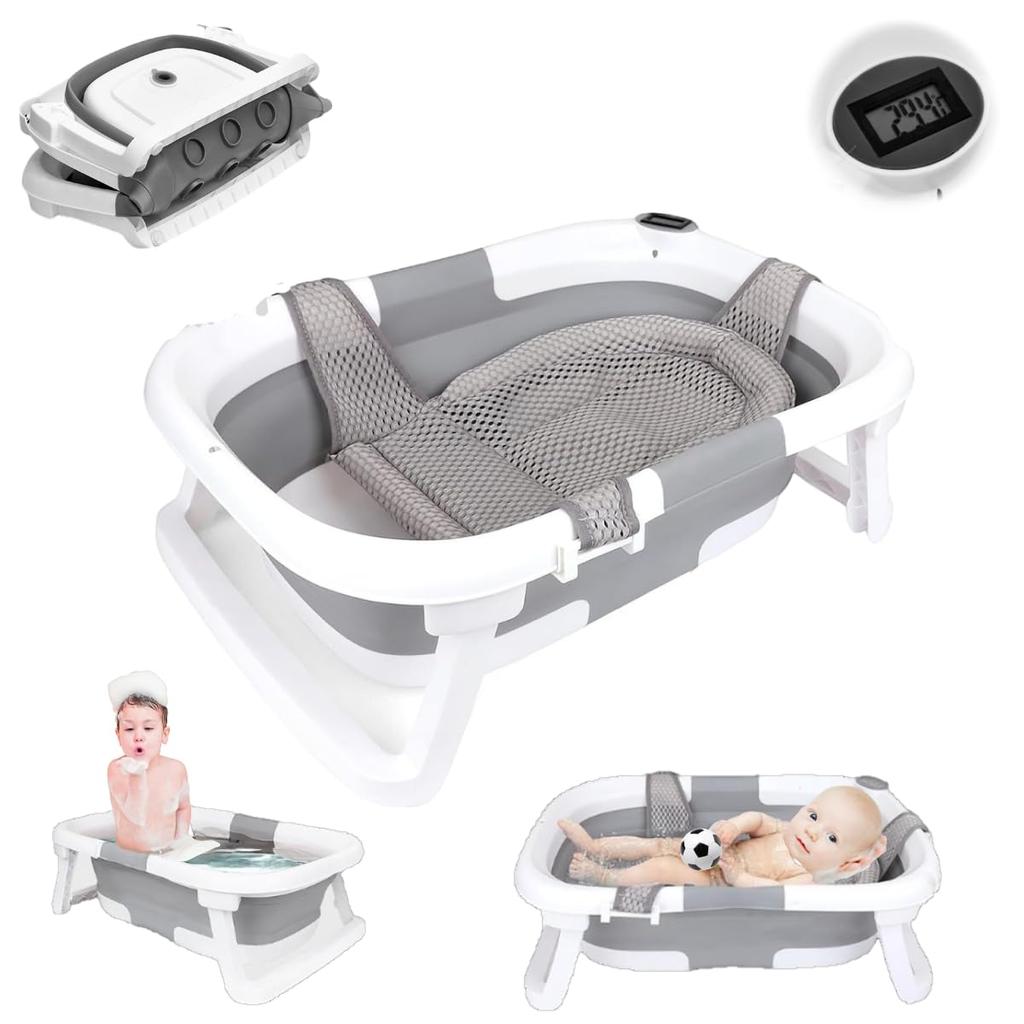 Маленький Бин Малыш с Водой для Младенцев и Возрастов с Ванной Легко Место ПП Детская Ванночка для Купания, Складная, Термометр, Дети, 0-6, Сетка, Хранить, Экономия,