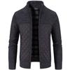 Men's Winter Thickened Cotton Jacket Large Size Long-sleeved Zipper Knitted Jacket Stand Collar Casual Sweater