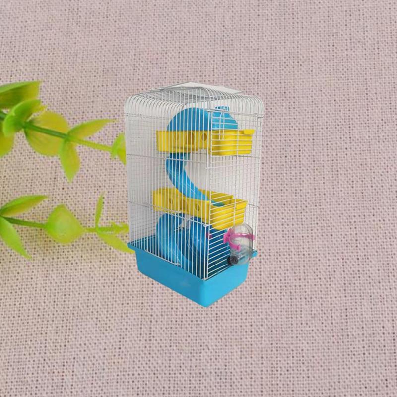 3-слойная клетка для домашних животных в форме виллы с кормушкой на бегущем колесе для хомяка