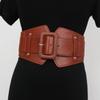Personality Elastic Female Ladies Canvas Skirt Dress PU Belt Women Waistband Cummerbunds Waist Belt