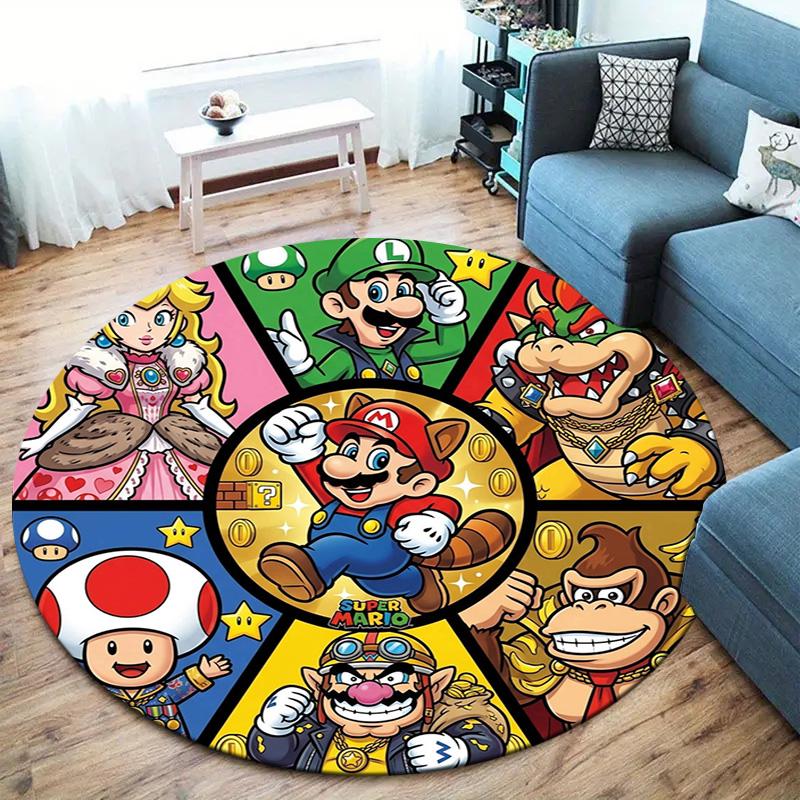 Super Mario Round Area Rug Carpet Rug For Living Room Bedroom Sofa Playroom Decor Nonslip Floor Mat