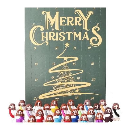 Рождественский адвент-календарь, набор мини-фигурок Иисуса, 24 шт., крошечная кукла-статуэтка Иисуса, пасхальные яйца, наполнители, религиозные подарки для христиан