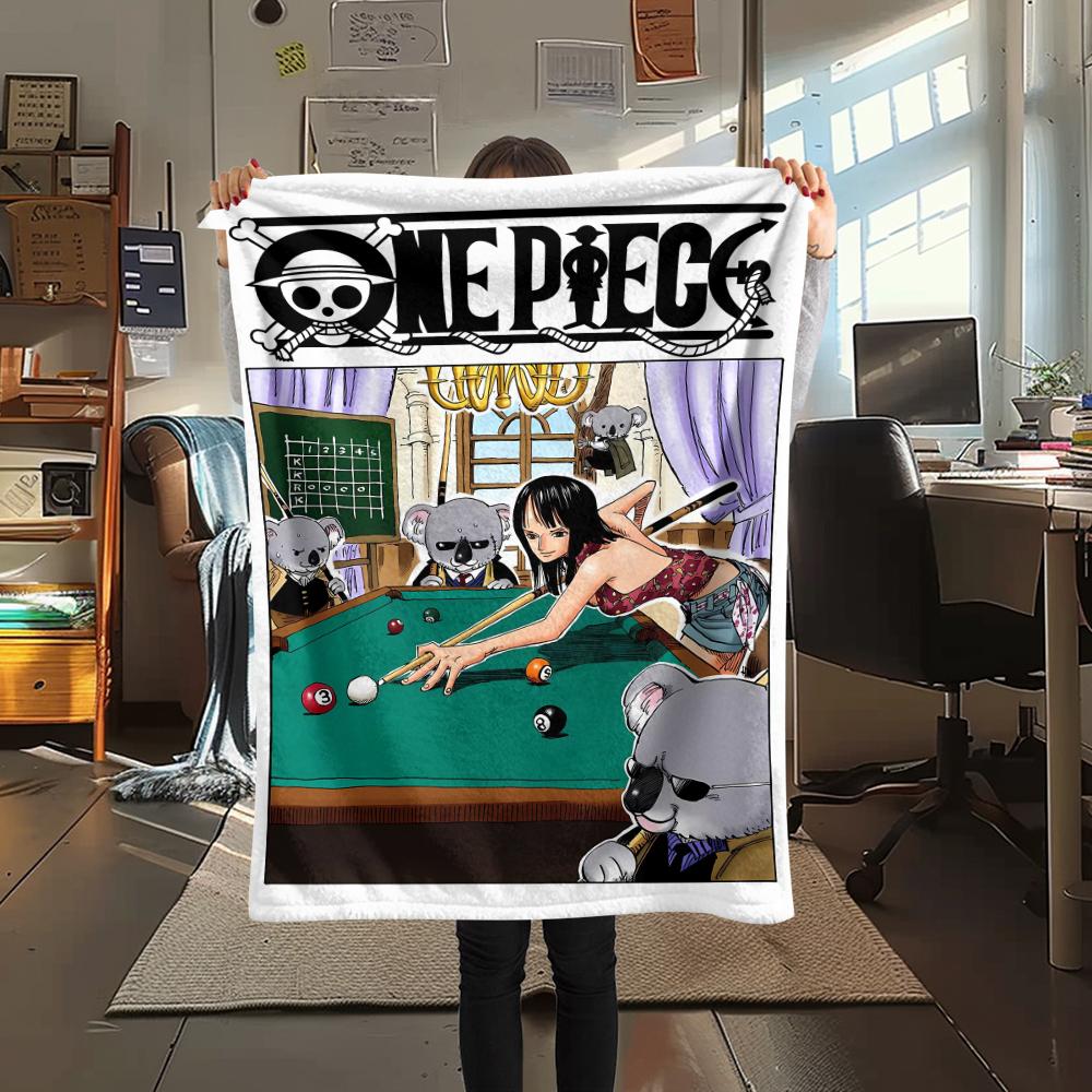 Фланелевое одеяло с принтом персонажей One Piece, Высококачественное, Удобное для всех сезонов, Декор для дома, Тепло и уют, Идеально для рождественских подарков