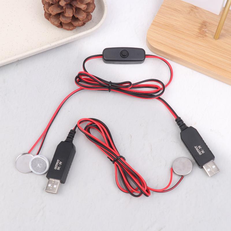 USB-шнур-конвертер питания от 3 В CR2032 для часов и микрофона