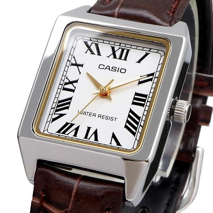 Casio Стандартные кварцевые женские часы LTP-V007L-7B2 Белый Коричневый