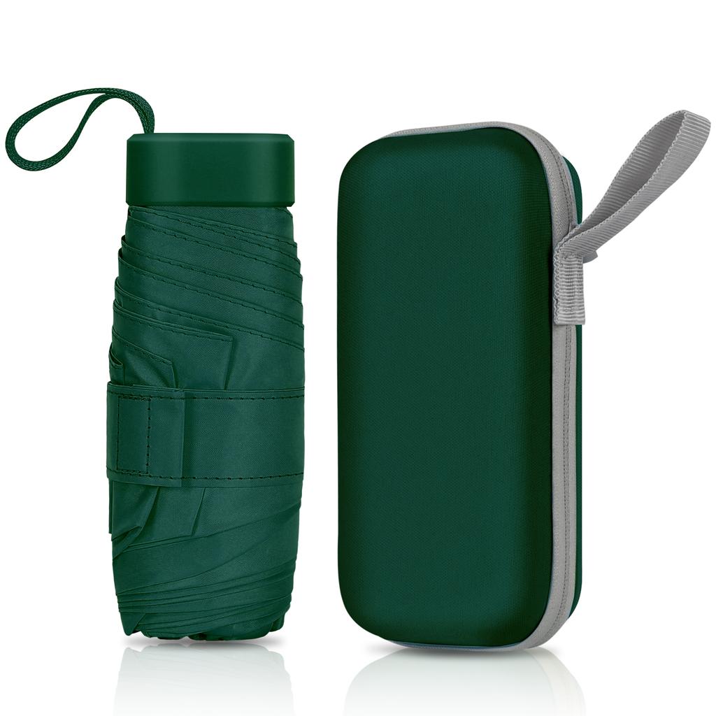 Mini Capsule Umbrella 6 Folding Windproof UV Protection Travel Folding Umbrella Small and Portable Solid Color Pocket Sunshade
