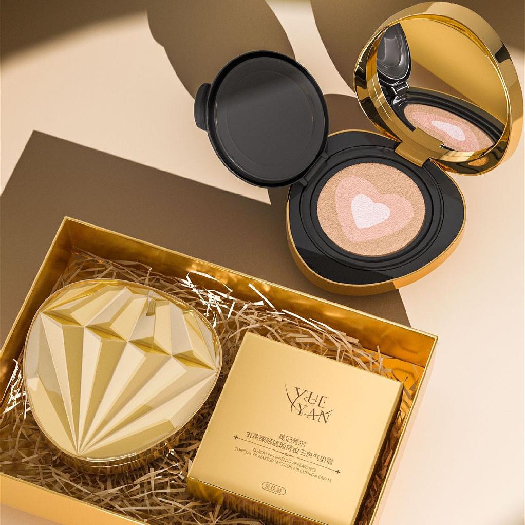 Air Cushion BB Cream Natural Brightening Concealer Oil Control Waterproof Permanent Fixed Liquid Foundation Daily Makeup Set Women's Fashion Makeup