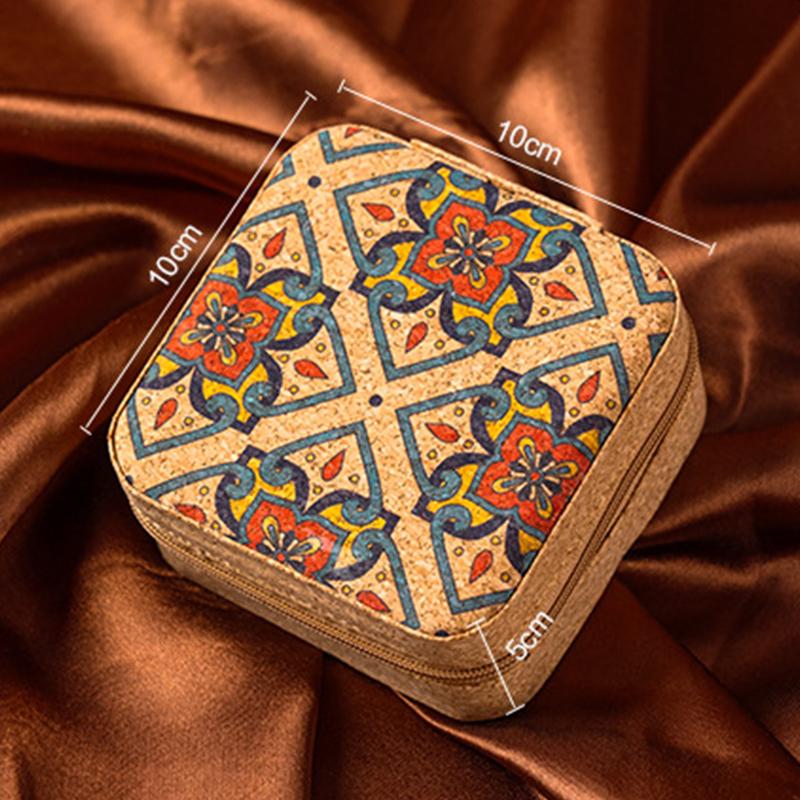 Ретро-шкатулка для украшений для женщин, ожерелье, кольцо, серьги, органайзер, держатель, дорожный портативный квадратный кейс для хранения украшений на молнии