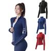 Women Fitness Sports Coats Stand Collar Long Sleeve Jackets Tight Running Training Shirts Female Gym Tops With Zipper Yoga Wear