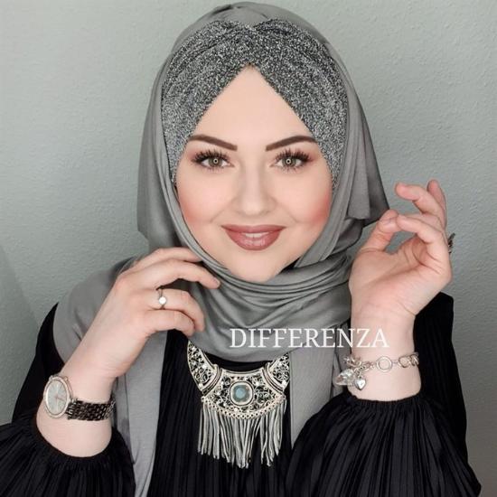 Differenza Hijab Abaya Shawl Foulard Muslim Clothing Cotton Sequin Hair Bands