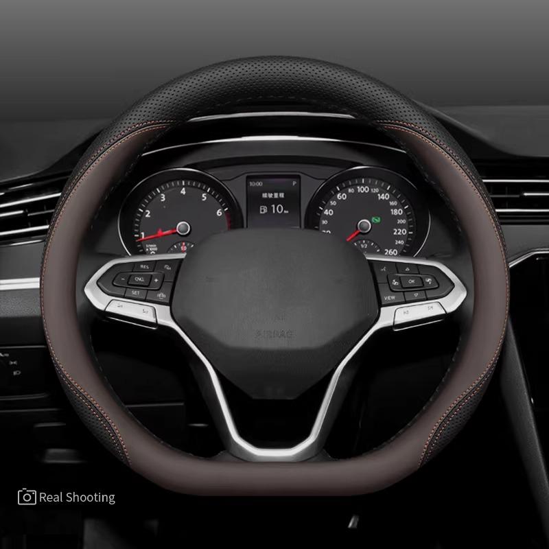 Для VW Volkswagen Tera Teramont Чехол на руль Автомобильный чехол на ручку из кожи Ультратонкий Противоскользящий Дышащий Аксессуары для интерьера
