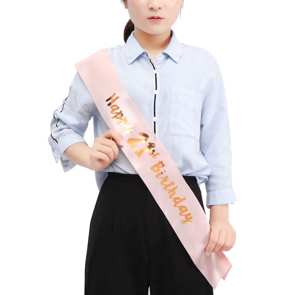 Party Decoration Rose Gold Mom Favor Gift Birthday Funny Sash Birthday Girl Happy 18/21/30/40/50/60