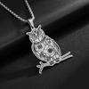 European and American Animal Owl Steampunk Gear Stainless Steel Necklace
