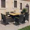 Day and Night - Day and Night Garden Dining Set 9 Pieces PE Rattan and Black Acacia Wood