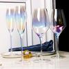 Seven-Color Ion-Plated Crystal Wine Glass Set - Red Wine & Champagne Goblets