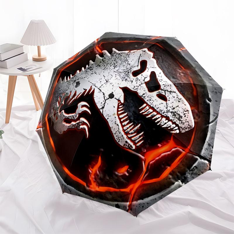 1pc Dinosaur Automatic Folding Umbrella - Compact 8-Rib Design, Durable Plastic & Iron, Perfect Gift for Friends & Family, yy250923031