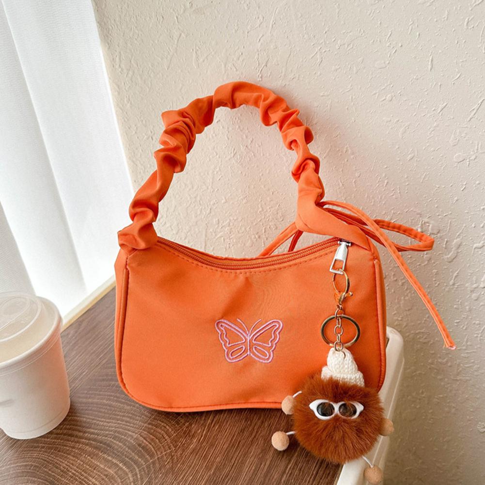 Модная сумка подмышкой для женщин с вышивкой в виде бабочки, бантом, сумка в стиле Y2k, сумка через плечо для макияжа и губ E7T4
