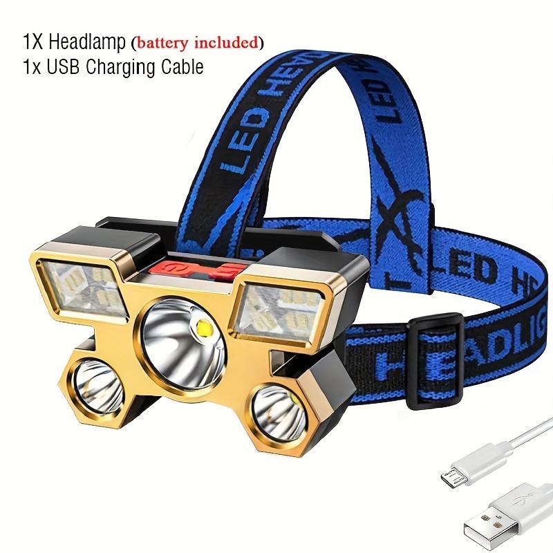 1 шт. Суперяркий 3LED+6SMD налобный фонарь USB перезаряжаемый портативный 4 режима ночной фонарик для рыбалки на открытом воздухе кемпинга приключений