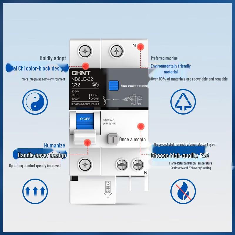 CHNT NB6LE-63 Household Leakage Protection Circuit Breaker
