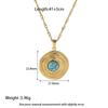 Niche retro inlaid natural stone round stainless steel stud earrings ring necklace plated with 18K gold jewelry women