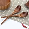 YFWOOD 20cm Spoon Set, Natural Wood with Lacquer Finish, Curved Wooden Dinner Spoon and Soup Spoon, Lightweight, for Curry, Ramen, Fried Rice, and Oth