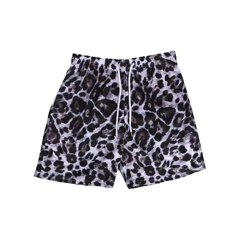 Shorts Fire Flame Leopard Leo Thunder Flower 3D Print Training Muay Thai Kickboxing Boxing MMA Unisex Gym Fitness Workout Quick Dry Elastic Waist
