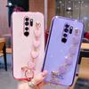 Wrist Love Heart Case On For Xiaomi Redmi Note 8 Pro 9 8pro 8t Luxury Chain Plating Bracelet Note8 2021 Note8pro Silicone Cover