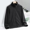 Spring and Autumn Fleece Jacket Plus Size Sweater Men's Loose Cardigan Casual Stand Collar Jacket Fleece Jacket