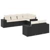 VidaXL Salon de Jardin avec Coussins 7 pcs, Canapés de Terrasse, Ensemble de Meubles de Patio, Mobilier d'Extérieur, Noir 3222805