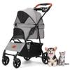 Aikenn Pet Dog Small Foldable Dog Pet Carrier Pet Buggy Dog Care For Cats and Front Wheels Rear Wheel Prevents Cats from Jumping Opening and Easy Load