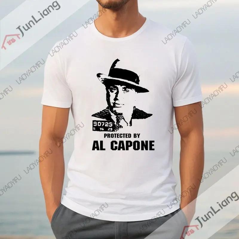 Al Capone mens Tshirt shortsleeved roundneck Tshirt gangster Mafia summer fashionable comfortable and loose clothes