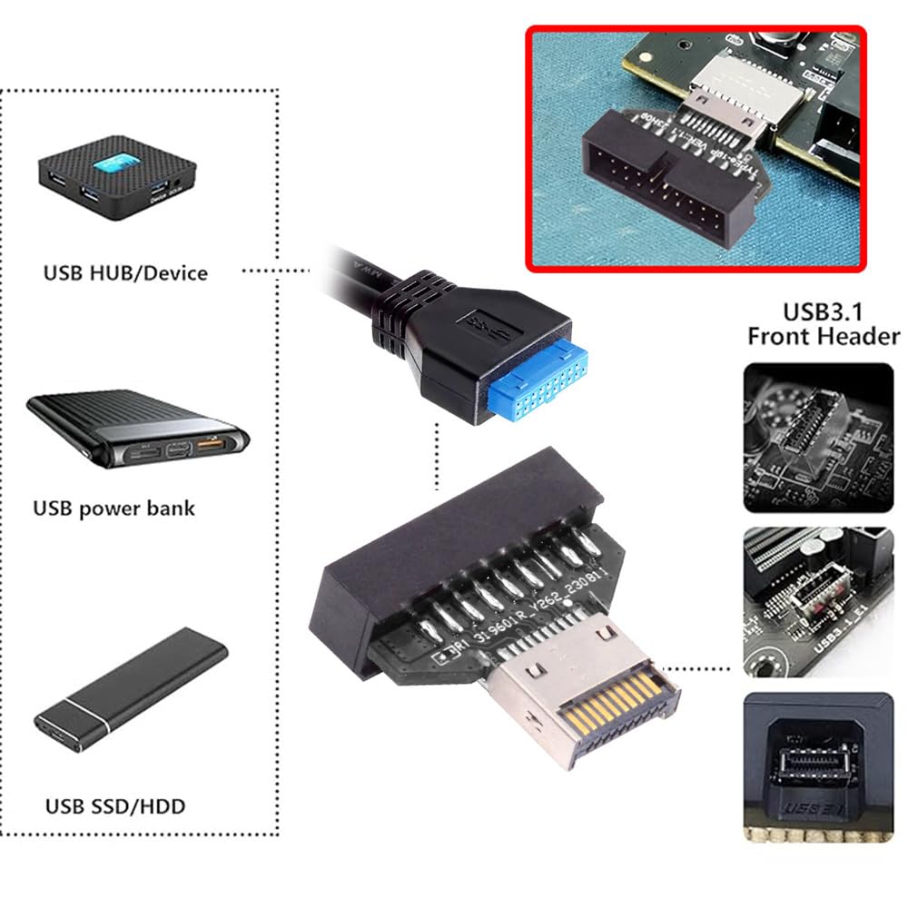 Xiwai USB Type E IDC разъем передней панели разъем для USB 20-контактный разъем адаптер расширения настольная материнская плата 3.2/3.1 3.0