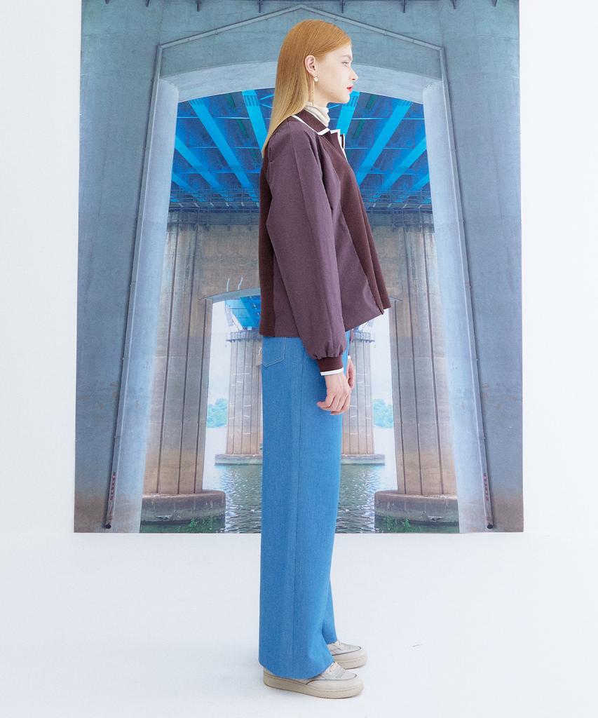 THE STUDIO K Pique Long Sleeve Top_Brown