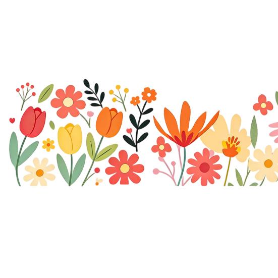 Watercolor Flower Pattern Window Sticker, Transparent Electrostatic Adhesion Glass Decal, Waterproof Scratch-Resistant Decorative Film