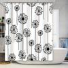 Восхитительная Черно-Белая Занавеска для Душа с Одуванчиками, Декор для Ванной Комнаты, Водонепроницаемая Ткань, Идеальный Подарок для Украшения Дома (Белый черный)